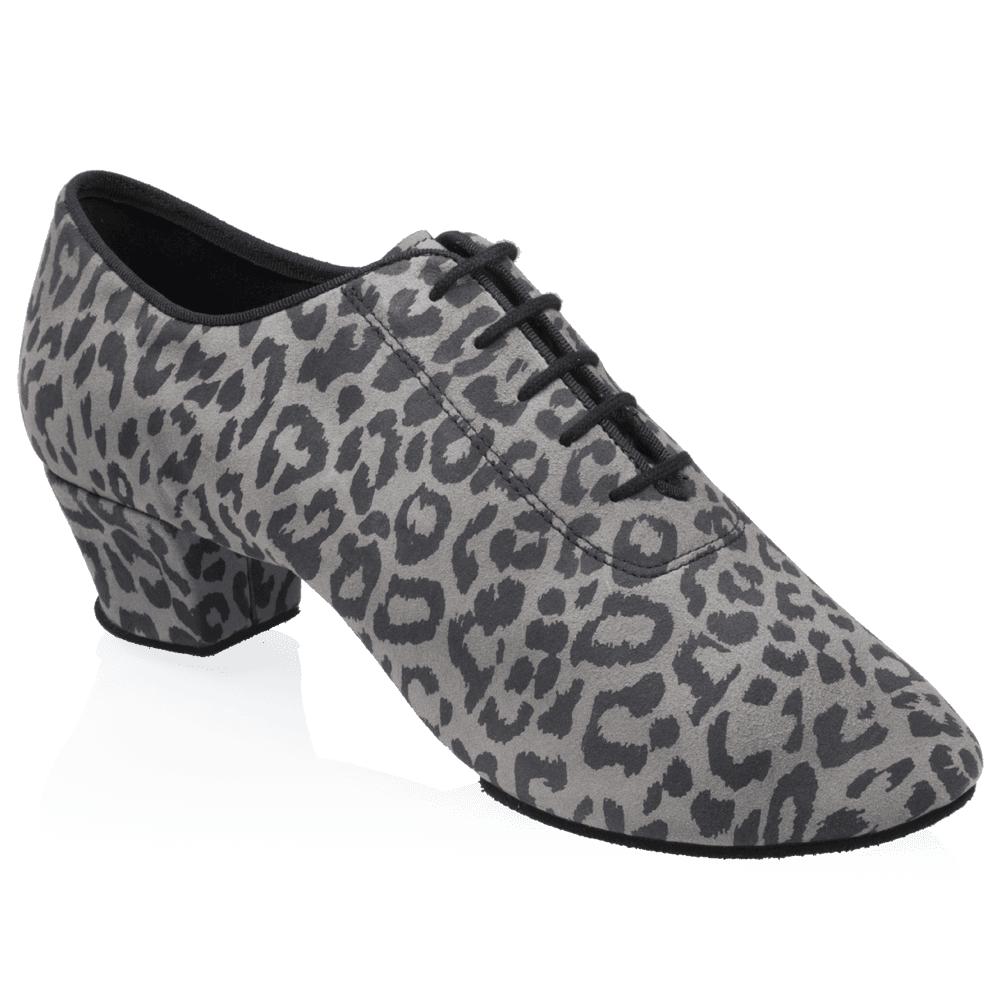 H460 Thunder | Grey/Black Leopard Print Leather | Men's Latin Dance Shoes