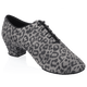 H460 Thunder | Grey/Black Leopard Print Leather | Men's Latin Dance Shoes