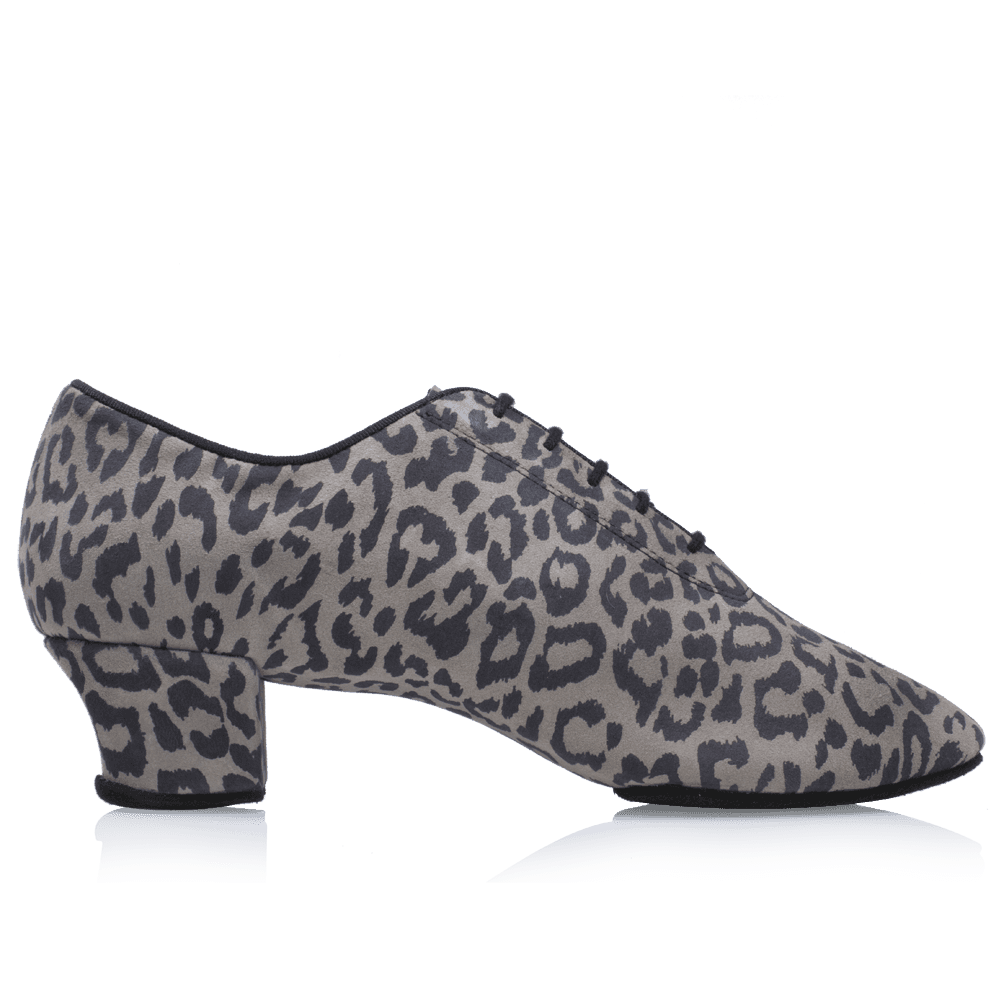 H460 Thunder | Grey/Black Leopard Print Leather | Men's Latin Dance Shoes