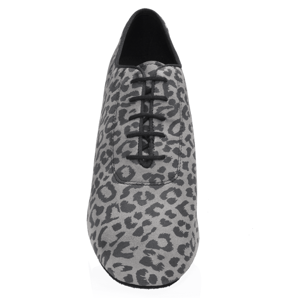 H460 Thunder | Grey/Black Leopard Print Leather | Men's Latin Dance Shoes
