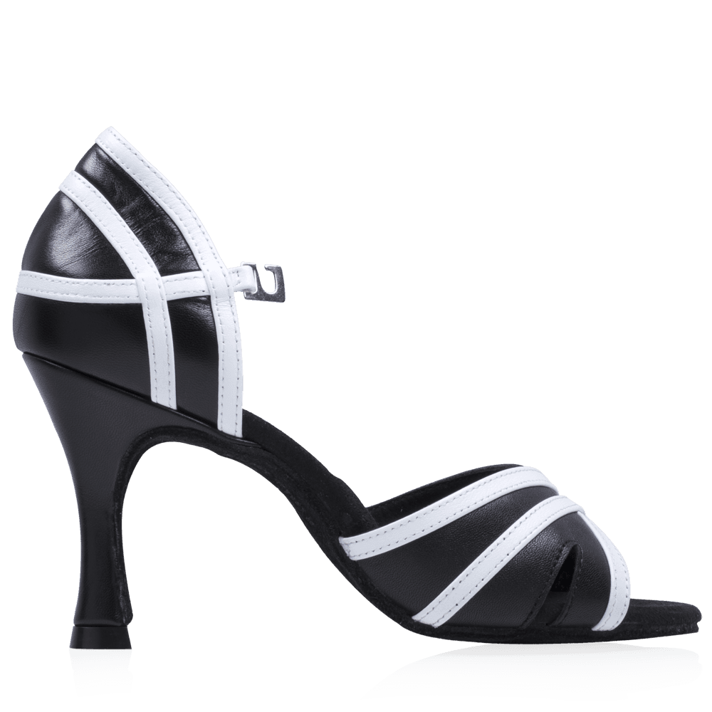 Aurora - Black/White Leather