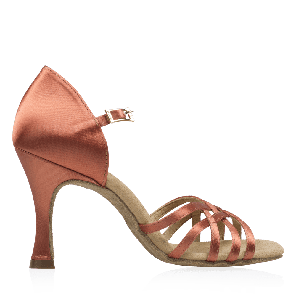 H860-X Kalahari Xtra | Dark Tan Satin | Ladies Latin Dance Shoes