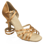 H860-X Kalahari Xtra | Light Tan Satin | Ladies Latin Dance Shoes