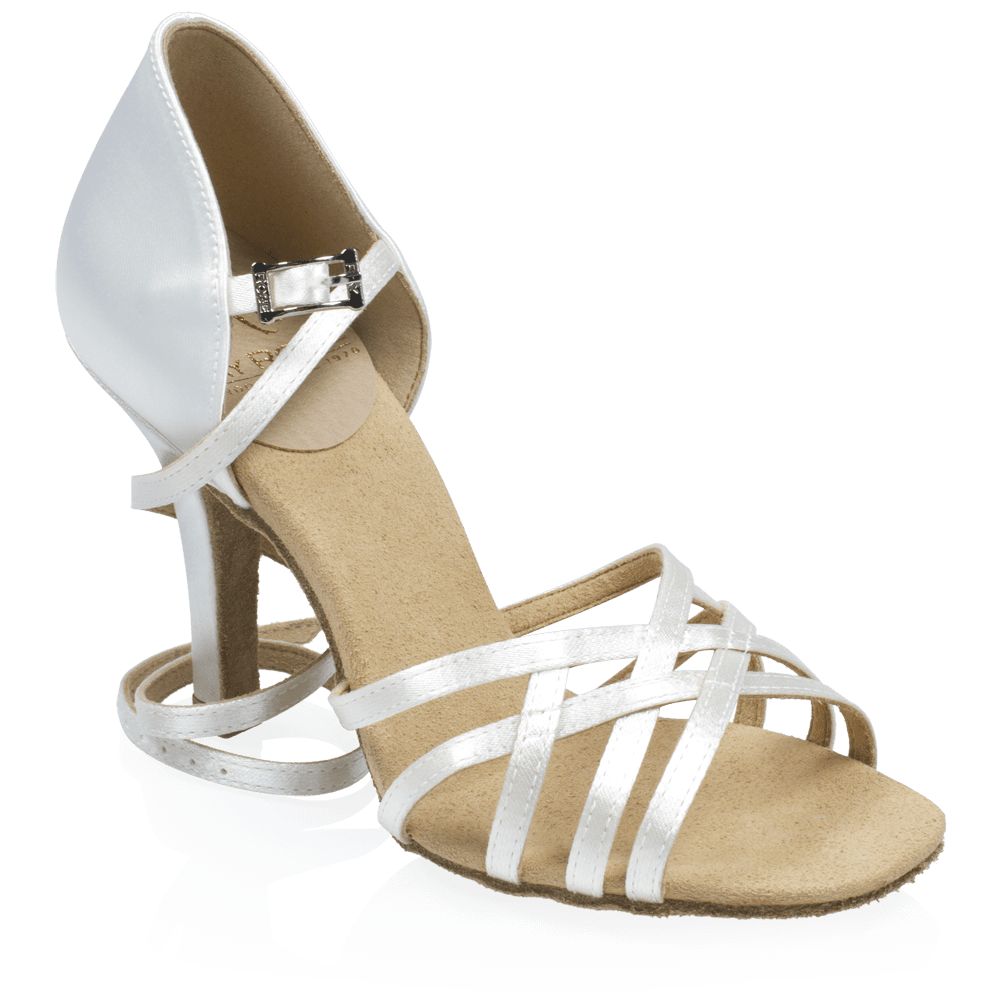 H860-X Kalahari Xtra | White Satin | Ladies Latin Dance Shoes