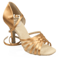 H866-X Dion Xtra | Light Tan Satin  | Latin Dance Shoes