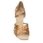 H866-X Dion Xtra | Light Tan Satin  | Latin Dance Shoes