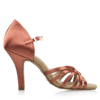 H869-X Moonglow Xtra | Dark Tan Satin | Ladies Latin Dance Shoes