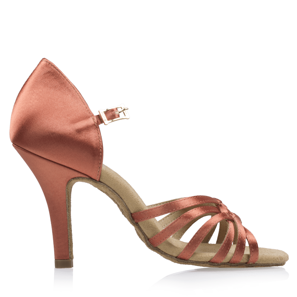 H869-X Moonglow Xtra | Dark Tan Satin | Ladies Latin Dance Shoes