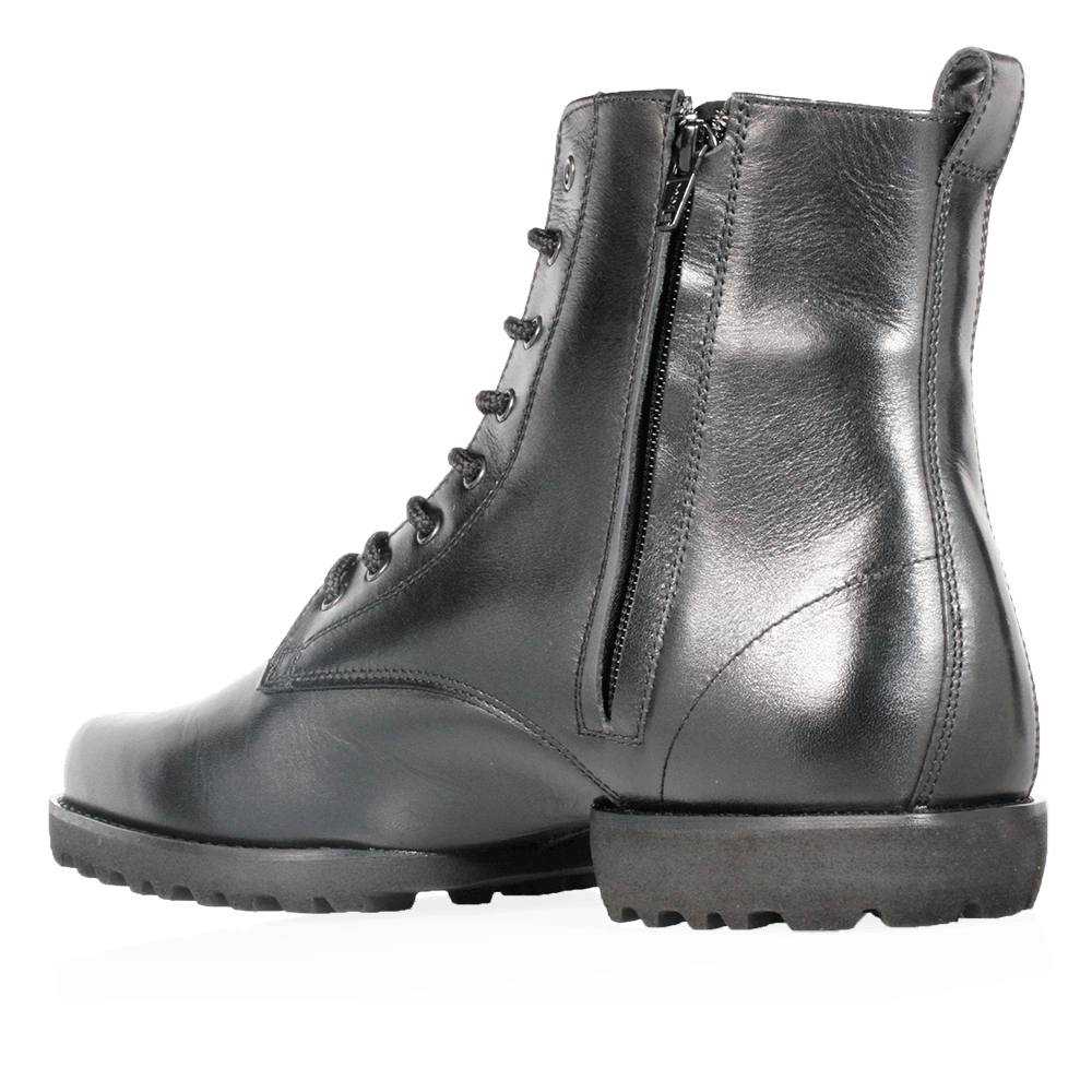 Dance Military Boot - Black Leather