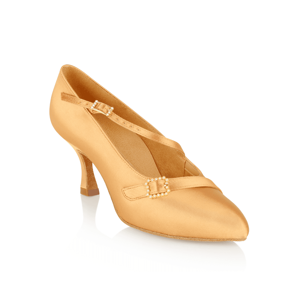 884-X Aura Xtra | Dark Tan Satin | Latin Dance Shoes – Ray Rose