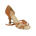 H821-X Colorado Xtra | Dark Tan Satin | Ladies Latin Dance Shoes