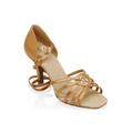 H885-X Raindrop | Light Tan Satin | Ladies Latin Dance Shoes