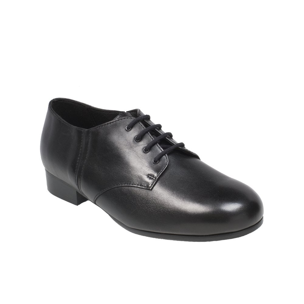 Katharos | Black Leather - Katharos – Black Calf Leather Theatrical Dance Shoe with Elastic Gussets & Pyramid Sole