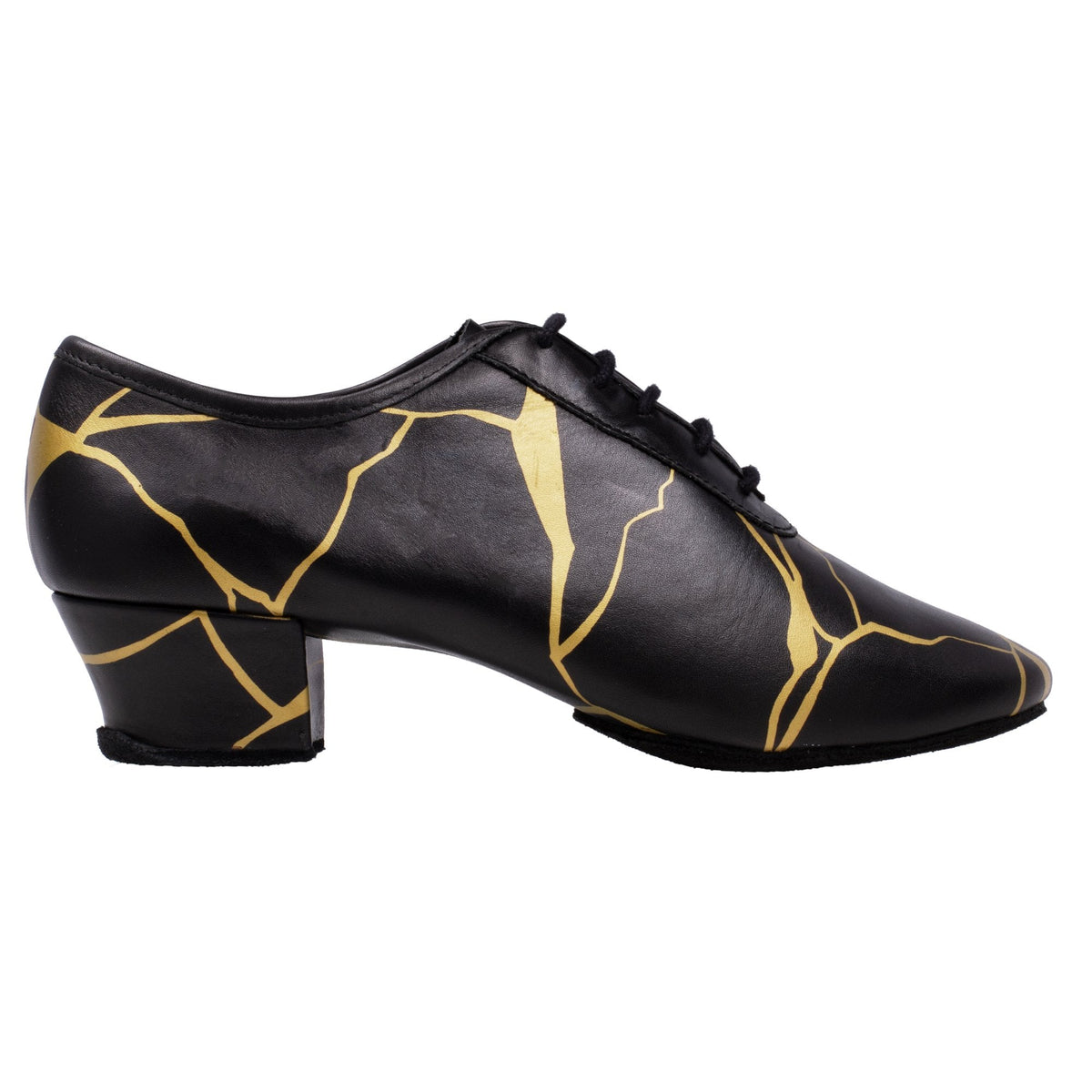415 Solstice | Black Leather with Gold Kintsugi Print