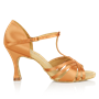 Obrazek 816-X Medusa Xtra | Light Tan Satin - Flared Heel | Ladies Latin Dance Shoes | Sale