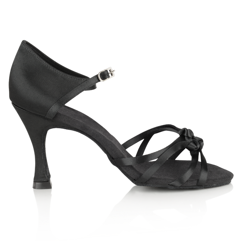 Monique Black Satin 3 Heel Latin or Ballroom Dance Shoes 