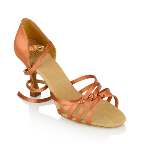 Obrazek 879-X Amazon Xtra | Dark Tan Satin | Ladies Latin Dance Shoes | Sale