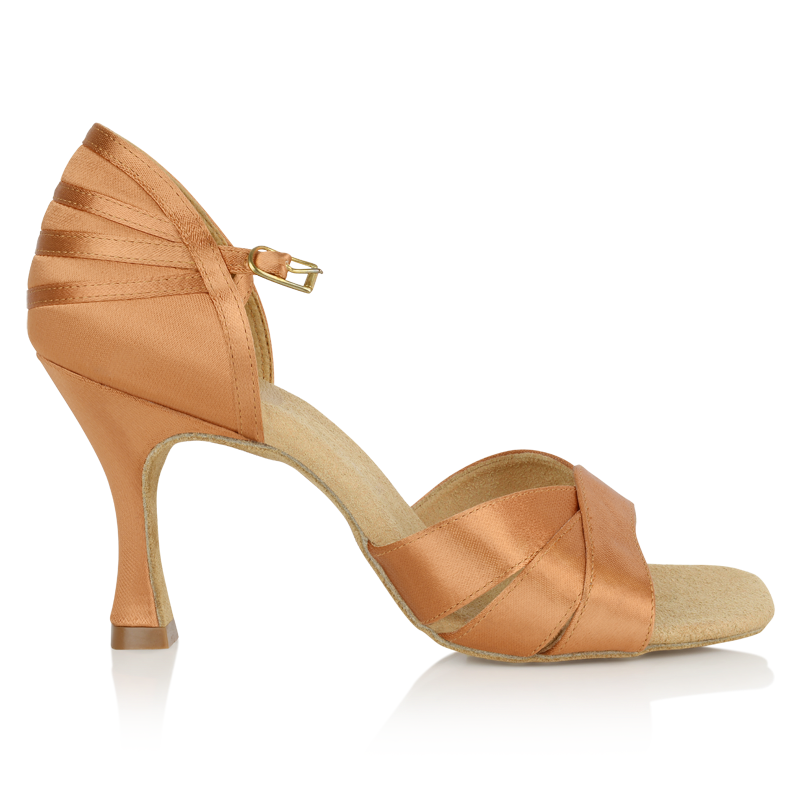 [Paris] Tan Satin Diamanté 3.75 Women's Latin & Ballroom Dance Shoes