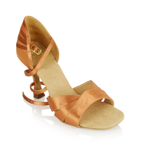 Picture of HC333-X Carmen 3 Xtra | Light Tan Satin | Stiletto Heel | Ladies Latin Dance Shoes | Sale