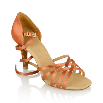 Obrazek H860-X Kalahari Xtra | Dark Tan Satin | Sale Pairs | Ladies Latin Dance Shoes | Sale