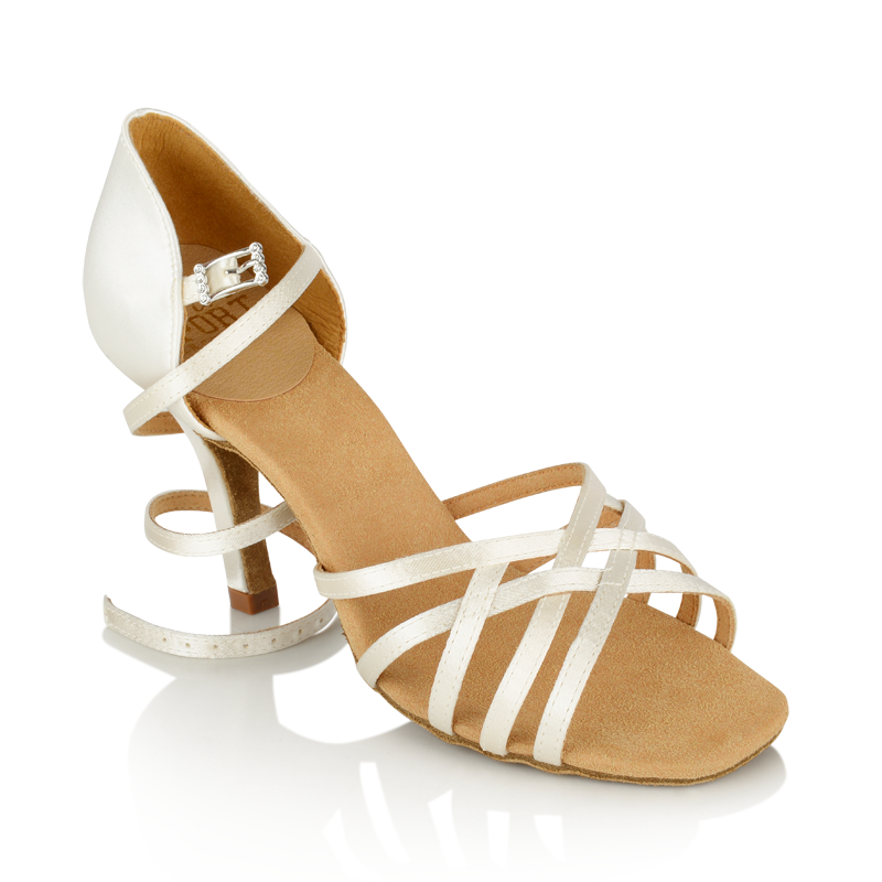 white satin dance shoes