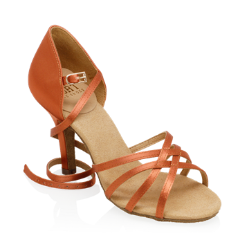 Obrazek 835-X Monsoon Xtra | Dark Tan Satin | Ladies Latin Dance Shoes | | Sale