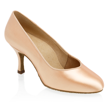 Picture of 965A Claudia | Light Flesh Satin | Standard Ballroom Round Toe Dance Shoes | Sale