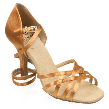 Obrazek H860-X Kalahari Xtra | Light Tan Satin | Ladies Latin Dance Shoes