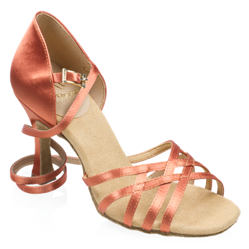 Obrazek H860-X Kalahari Xtra | Dark Tan Satin | Ladies Latin Dance Shoes