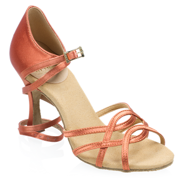 Obrazek 840-X Gobi Xtra | Dark Tan Satin | Ladies Latin Dance Shoes
