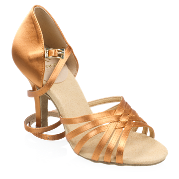 Obrazek 865-X Selene Xtra | Light Tan Satin  | Latin Dance Shoes