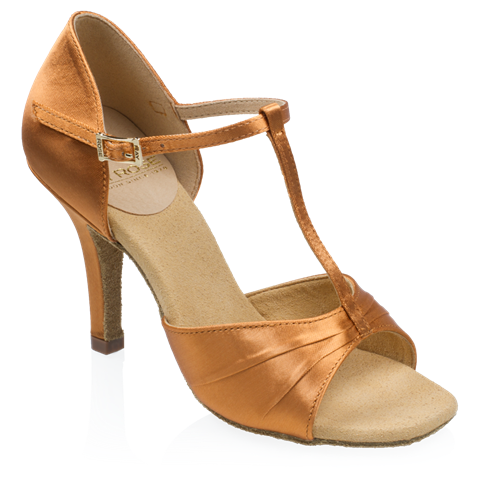 Picture of H814-X Frost | Light Tan Satin | Ladies Latin Dance Shoes