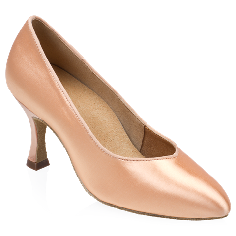 Picture of 964A Claudia | Light Flesh Satin | Standard Ballroom Pointed Toe Dance Shoes